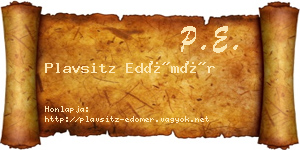 Plavsitz Edömér névjegykártya